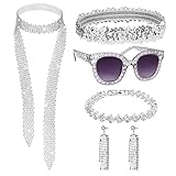 LOPOTIN 6TLG Disco Outfit Damen Accessoires 80er jahre Accessoires Abba Kostüm Damen 70er Jahre...