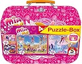 Schmidt Spiele 56510 Mia & Me, 4 Kinderpuzzle im Metallkoffer, 2x60 und 2x100 Teile