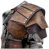 HiiFeuer Wikinger-Kunstleder-Einzelschulterschutz, Retro-Mittelalter-Ritter-Schulterschutz für...