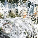 MANBEIYA Halloween Dekoration Spinnennetz Deko,1800 Quadratmeter große Spinnennetze,300g...