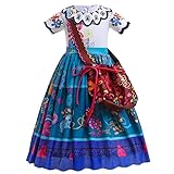 Sincere Party Mädchen Mirabel Kleid mit Tasche Encanto Prinzessin Kostüm für Mädchen 7T-8T/130