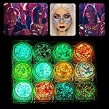 Fluoreszierendes Glitzer Gel 12 Farben, Glitzer Gesicht Schminke, Eleanore's Diary Festival...