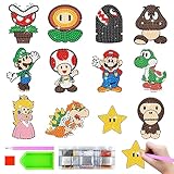 Diamand Painting für Kinder,12 Stück DIY Diamant Malerei,5D Diamond Painting Kit,Cartoon Diamant...