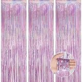 OFFCUP Lametta Vorhang, 3pcs Metallische Glitzervorhang Fringe, Tinsel Folie Vorhang Lametta...