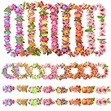 32 Pack Hawaiianische Blumengirlanden, Tropische Party Dekorationen, Hula Halskette Lei,...