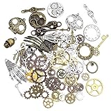DXLing 76 Stück Steampunk Anhänger Diy Vintage Skelett Schlüssel Schädel Zahnrad Anhänger...