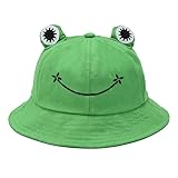 KAIAIWLUO Frosch Hut,Funy Cute Baumwolle Frosch Eimer Hut Faltbarer Frog Fischerhut Sonnenhut...