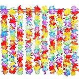 NIWWIN 20 Stück Hawaii gekräuselte Blume Lei Luau Floral Leis für Kleid, Beach Theme Party...