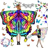 Frasheng Schmetterlingsflügel Erwachsene Kostüm für Damen, 3er-Set Schmetterling Kostüm Umhang...