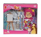 Simba 109302047 - Mascha und der Bär Mascha Puppe als Malerin