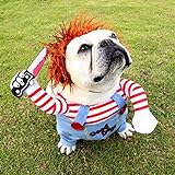 YXCUIDP Hundeschreckliches Kostüm, Haustierkostüm, Halloween, Cosplay für Hunde, lustige...