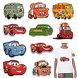 Cars Aufnäher Bügelbild 10 Stück für Kinder und Erwachsene zum Aufnähen oder Aufbügeln auf...