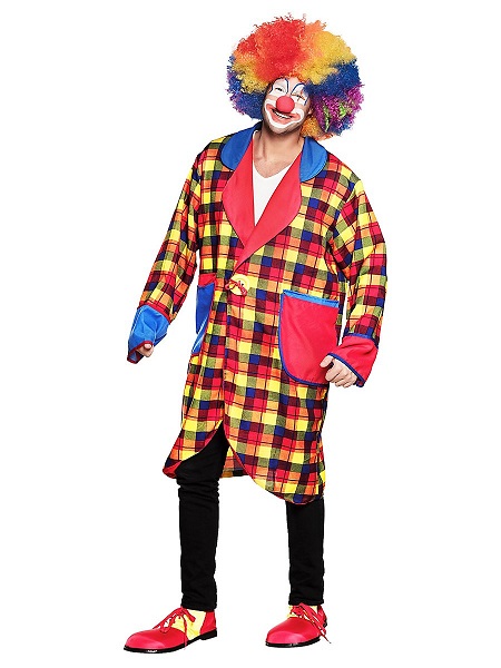 Clown Oberteil Jacke mit Brille und Nase Outfit lustige Clown Verkleidung neu 