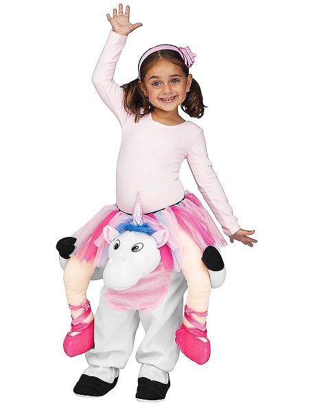 Lustiges Kostüm Kinder Mädchen Einhorn Huckepack Carry Me Kostüm