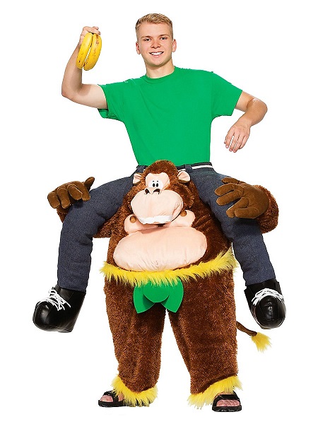 Witziges Lustiges Kostüm Herren Männer Huckepack Carry Me Kostüm Affe