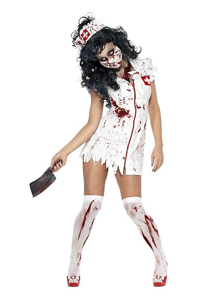 Zombie Kostüm Damen Krankenschwester Frauen Erwachsene