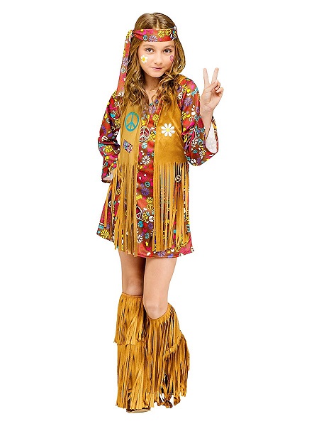 70er Jahre Hippie Kostüm Kinder Mädchen