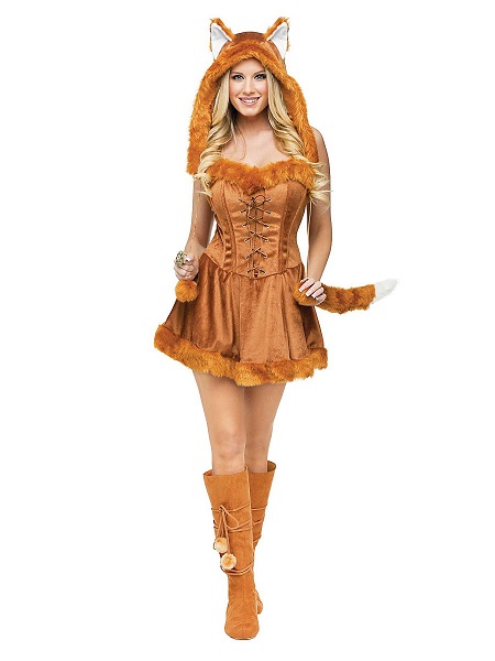 Sexy Fuchs-Kostüm Für Damen Tierkostüm Orange-braun , Günstige