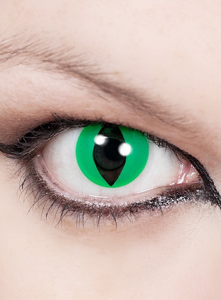 Halloween Kontaktlinsen grün Katzenauge