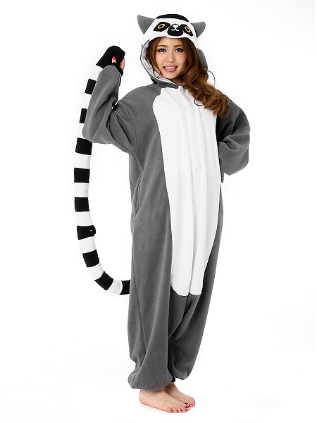 Kigurumi Kostüm Lemur Damen Frauen Erwachsene