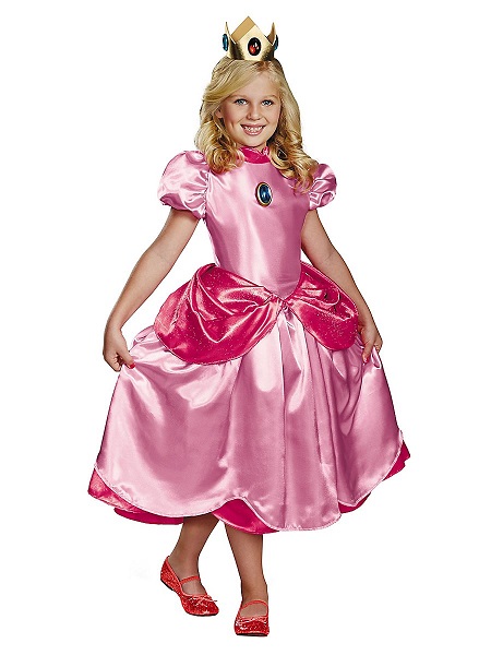 Prinzessin Peach Kostüm Kleid Kinder Mädchen